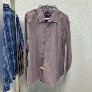 Robert Graham red plaid long sleeve button up shirt, 2XL